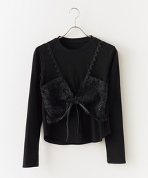 Sheer top with lace / レース付きシアートップス 夏物 夏服