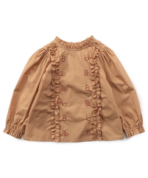 Boribon（ボリボン）の「Bロゴ刺繍ブラウス（シャツ/ブラウス・キッズ・キャメル/アイボリー・110/120/90/100/80）」の2枚目の写真