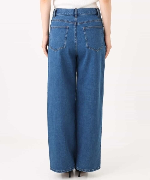 MK MICHEL KLEIN（エムケーミッシェルクラン）の「[洗える]11ozデニム ワイドストレートパンツ（デニムパンツ・レディース・ネイビー/ブルー・36/38/40）」の6枚目の写真