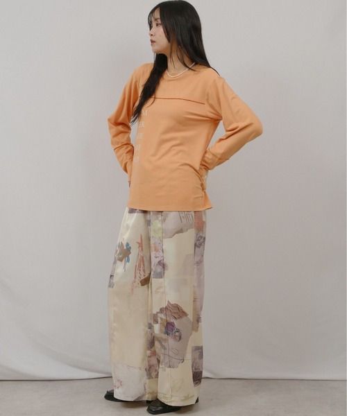palm RICHE（ポームリシュ）の「もちもちロゴロンT（Tシャツ/カットソー・レディース・チャコールグレー/レッド系その他/アイボリー・M）」の3枚目の写真