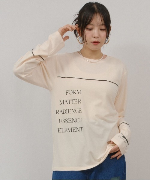 palm RICHE（ポームリシュ）の「もちもちロゴロンT（Tシャツ/カットソー・レディース・チャコールグレー/レッド系その他/アイボリー・M）」の6枚目の写真