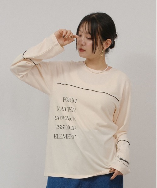 palm RICHE（ポームリシュ）の「もちもちロゴロンT（Tシャツ/カットソー・レディース・チャコールグレー/レッド系その他/アイボリー・M）」の7枚目の写真
