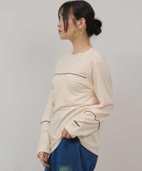 palm RICHE（ポームリシュ）の「もちもちロゴロンT（Tシャツ/カットソー・レディース・チャコールグレー/レッド系その他/アイボリー・M）」の13枚目の写真