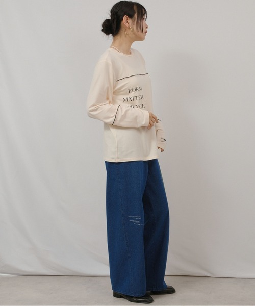 palm RICHE（ポームリシュ）の「もちもちロゴロンT（Tシャツ/カットソー・レディース・チャコールグレー/レッド系その他/アイボリー・M）」の17枚目の写真