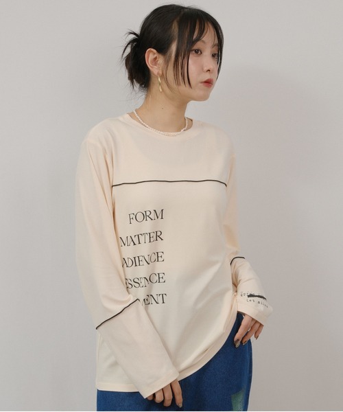 palm RICHE（ポームリシュ）の「もちもちロゴロンT（Tシャツ/カットソー・レディース・チャコールグレー/レッド系その他/アイボリー・M）」の8枚目の写真