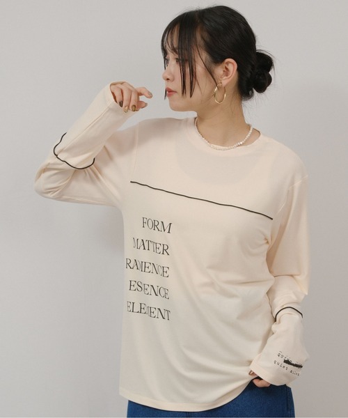 palm RICHE（ポームリシュ）の「もちもちロゴロンT（Tシャツ/カットソー・レディース・チャコールグレー/レッド系その他/アイボリー・M）」の12枚目の写真