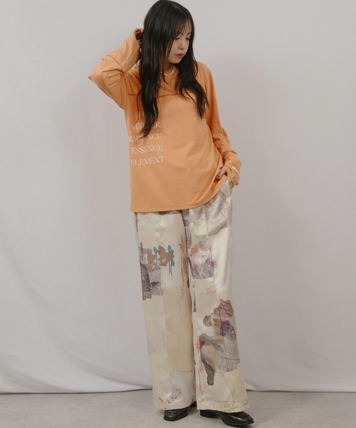 palm RICHE（ポームリシュ）の「もちもちロゴロンT（Tシャツ/カットソー・レディース・チャコールグレー/レッド系その他/アイボリー・M）」の18枚目の写真