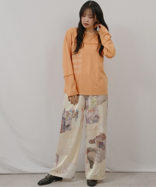 palm RICHE（ポームリシュ）の「もちもちロゴロンT（Tシャツ/カットソー・レディース・チャコールグレー/レッド系その他/アイボリー・M）」の19枚目の写真