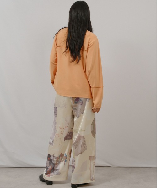 palm RICHE（ポームリシュ）の「もちもちロゴロンT（Tシャツ/カットソー・レディース・チャコールグレー/レッド系その他/アイボリー・M）」の21枚目の写真