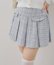 ラメツイードプリーツスカパン