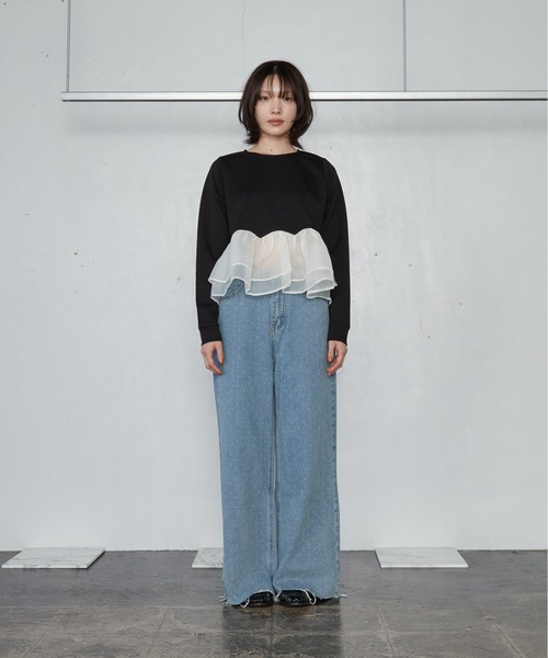 OFROOM(オフルーム)の「【2026秋冬新作】Sheer Peplum Long Sleeve|シアーペプラムロングスリーブ(Tシャツ/カットソー・レディース・ブラック系1/ブラック系/ホワイト系1/ブラック/グレー/アイボリー/ホワイト系・FREE)」の20枚目の写真