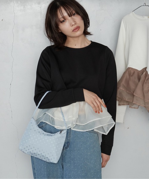 OFROOM(オフルーム)の「【2026秋冬新作】Sheer Peplum Long Sleeve|シアーペプラムロングスリーブ(Tシャツ/カットソー・レディース・ブラック系1/ブラック系/ホワイト系1/ブラック/グレー/アイボリー/ホワイト系・FREE)」の11枚目の写真