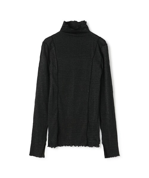 HAKUJI（ハクジ）の「HAKUJI Shiny rib HN ハイネックプルオーバー（Tシャツ/カットソー・レディース・ダークブラウン/ブラック系その他・FREE）」の2枚目の写真
