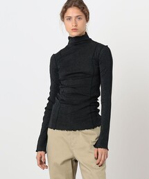 HAKUJI（ハクジ）の「HAKUJI Shiny rib HN ハイネックプルオーバー（Tシャツ/カットソー）」