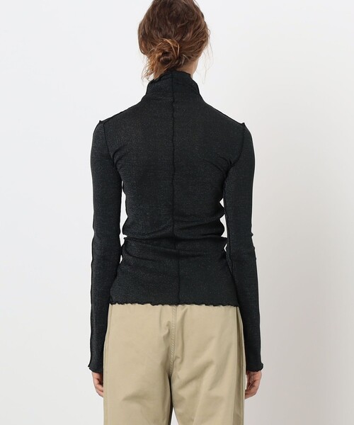 HAKUJI（ハクジ）の「HAKUJI Shiny rib HN ハイネックプルオーバー（Tシャツ/カットソー・レディース・ダークブラウン/ブラック系その他・FREE）」の6枚目の写真