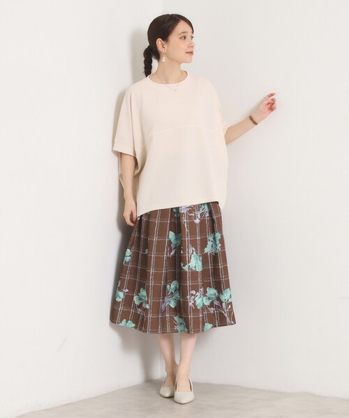 ITS'DEMO(イッツデモ)の「ふくれジャカードドルマントップス(Tシャツ/カットソー・レディース・アイボリー/ナチュラル/ブラック・00)」の20枚目の写真
