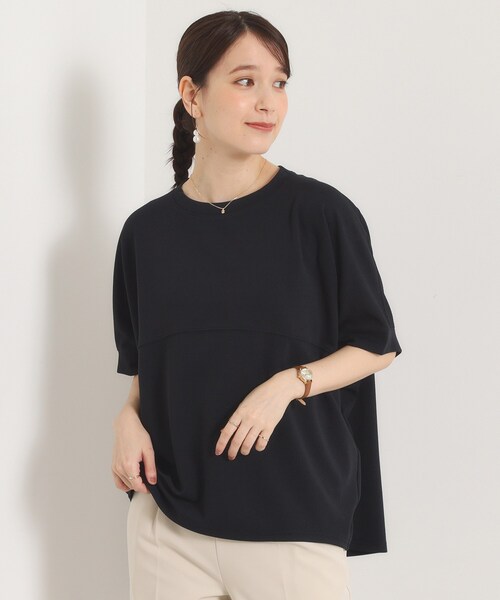 ITS'DEMO(イッツデモ)の「ふくれジャカードドルマントップス(Tシャツ/カットソー・レディース・アイボリー/ナチュラル/ブラック・00)」の12枚目の写真