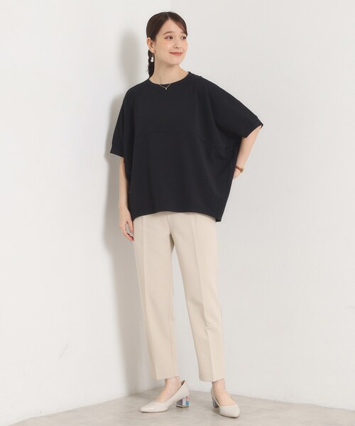 ITS'DEMO(イッツデモ)の「ふくれジャカードドルマントップス(Tシャツ/カットソー・レディース・アイボリー/ナチュラル/ブラック・00)」の13枚目の写真