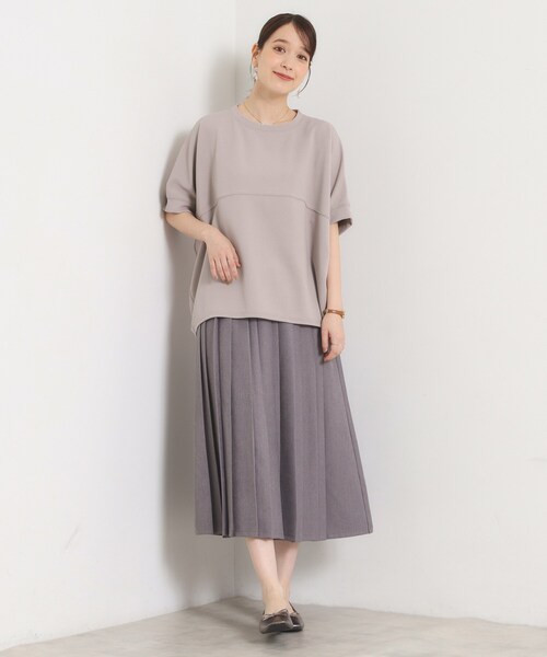 ITS'DEMO(イッツデモ)の「ふくれジャカードドルマントップス(Tシャツ/カットソー・レディース・アイボリー/ナチュラル/ブラック・00)」の17枚目の写真