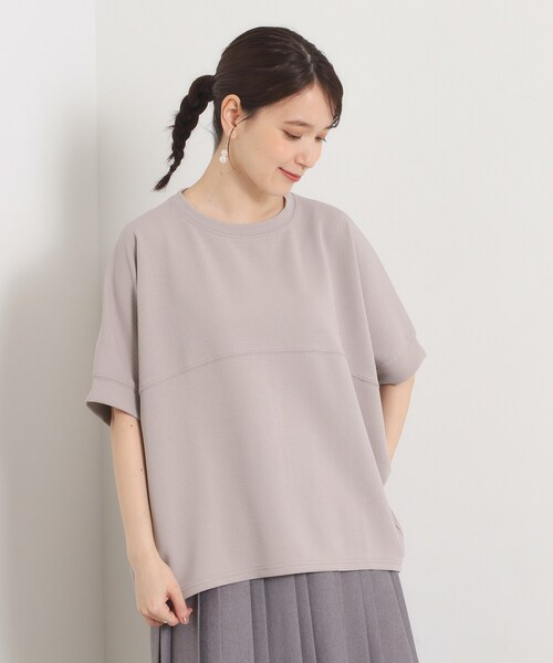 ITS'DEMO(イッツデモ)の「ふくれジャカードドルマントップス(Tシャツ/カットソー・レディース・アイボリー/ナチュラル/ブラック・00)」の7枚目の写真