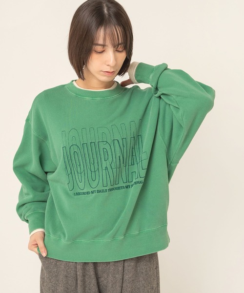 RNA-N(アールエヌエーエヌ)の「M2753 ピグメントダイ刺繍ロゴスウェット(スウェット・レディース・ブラウン/ブラック/グリーン・FREE)」の6枚目の写真