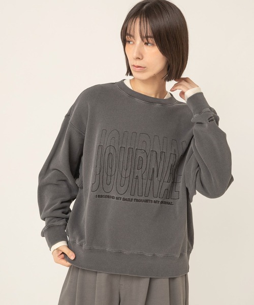 RNA-N(アールエヌエーエヌ)の「M2753 ピグメントダイ刺繍ロゴスウェット(スウェット・レディース・ブラウン/ブラック/グリーン・FREE)」の4枚目の写真