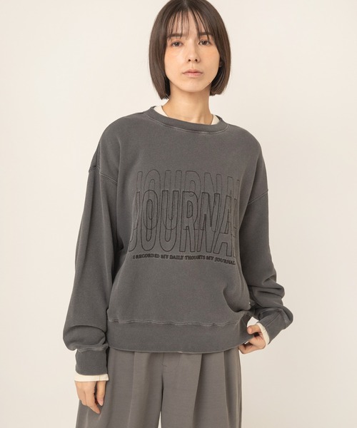 RNA-N(アールエヌエーエヌ)の「M2753 ピグメントダイ刺繍ロゴスウェット(スウェット・レディース・ブラウン/ブラック/グリーン・FREE)」の5枚目の写真
