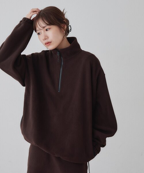 DISCOAT(ディスコート)の「【Enlude/セットアップ対応】フリースハーフジップ《ユニセックス》(Tシャツ/カットソー・レディース・パープル/ブラウン/グレー/アイボリー・MEDIUM/LARGE)」の16枚目の写真