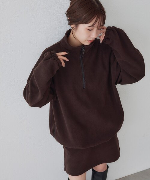 DISCOAT(ディスコート)の「【Enlude/セットアップ対応】フリースハーフジップ《ユニセックス》(Tシャツ/カットソー・レディース・パープル/ブラウン/グレー/アイボリー・MEDIUM/LARGE)」の21枚目の写真