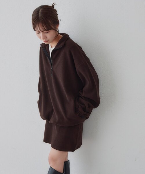 DISCOAT(ディスコート)の「【Enlude/セットアップ対応】フリースハーフジップ《ユニセックス》(Tシャツ/カットソー・レディース・パープル/ブラウン/グレー/アイボリー・MEDIUM/LARGE)」の11枚目の写真