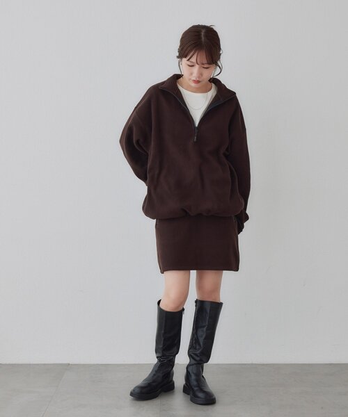 DISCOAT(ディスコート)の「【Enlude/セットアップ対応】フリースハーフジップ《ユニセックス》(Tシャツ/カットソー・レディース・パープル/ブラウン/グレー/アイボリー・MEDIUM/LARGE)」の12枚目の写真