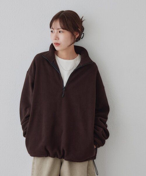 DISCOAT(ディスコート)の「【Enlude/セットアップ対応】フリースハーフジップ《ユニセックス》(Tシャツ/カットソー・レディース・パープル/ブラウン/グレー/アイボリー・MEDIUM/LARGE)」の14枚目の写真