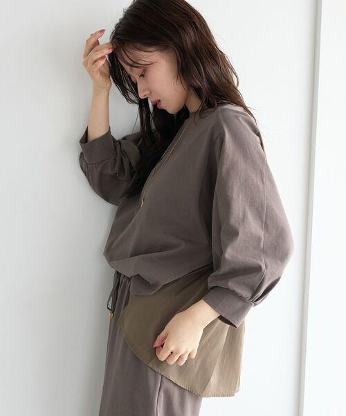 le.coeur blanc(ルクールブラン)の「MVS天竺布帛ドッキングプル×スカートセット(ワンピース・レディース・モカ/ブラック・38)」の19枚目の写真