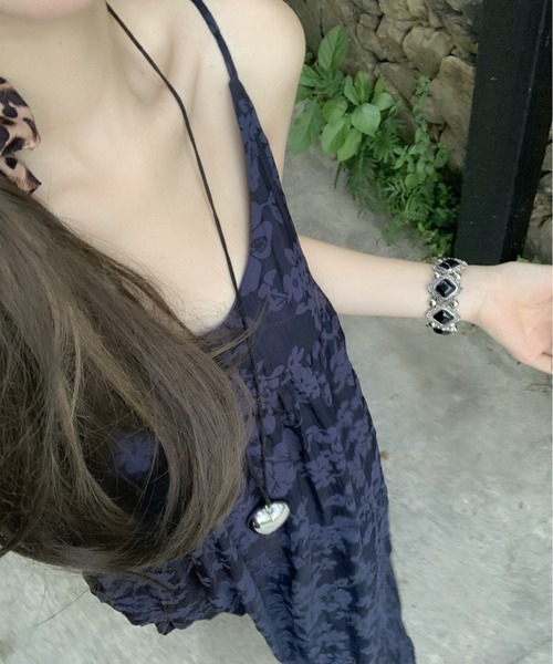 FLINEA(フリネア)の「ジャカードキャミワンピース(ワンピース・レディース・ダークブルー・FREE)」の14枚目の写真