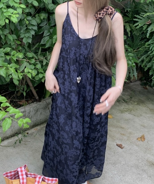 FLINEA(フリネア)の「ジャカードキャミワンピース(ワンピース・レディース・ダークブルー・FREE)」の13枚目の写真
