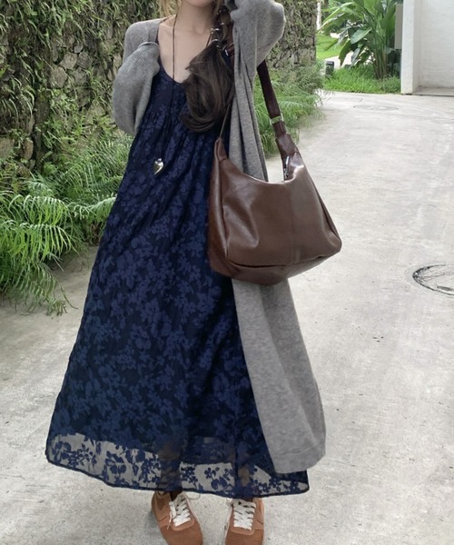 FLINEA(フリネア)の「ジャカードキャミワンピース(ワンピース・レディース・ダークブルー・FREE)」の9枚目の写真
