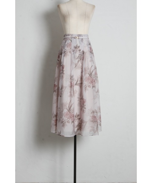 tocco closet(トッコ クローゼット)の「ストーン付きベルテッドシアーフラワーチェックタックスカート(スカート・レディース・ピンクベージュ/モカ・M)」の11枚目の写真