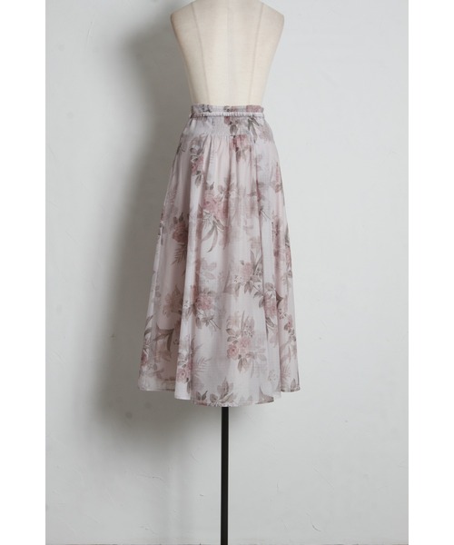tocco closet(トッコ クローゼット)の「ストーン付きベルテッドシアーフラワーチェックタックスカート(スカート・レディース・ピンクベージュ/モカ・M)」の9枚目の写真