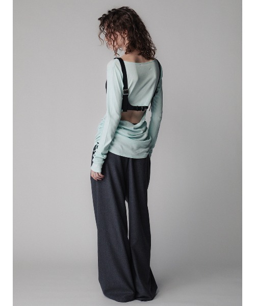 ELCHELE(エルチェレ)の「DOUBLE WAIST PANTS(スラックス・レディース・ブラック/ヘザーグレー/キャメル・38/36)」の9枚目の写真