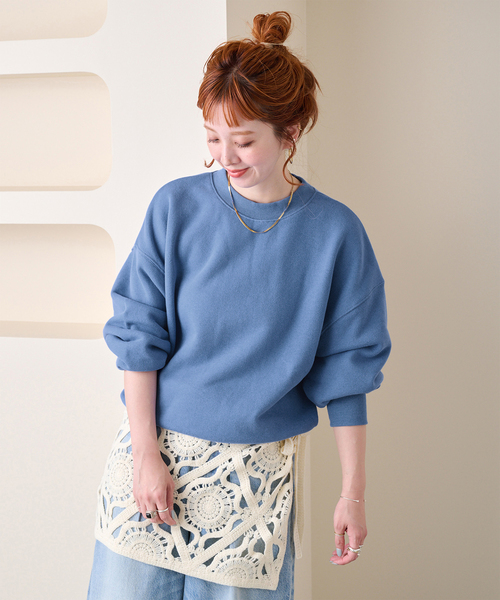B.C STOCK（ベーセーストック）の「【ZOZO先行販売】ウォッシャブル / Gleamy / グリーミー ビッグスウェット（スウェット・レディース・ネイビー/ブルー/ラベンダー・FREE）」の3枚目の写真