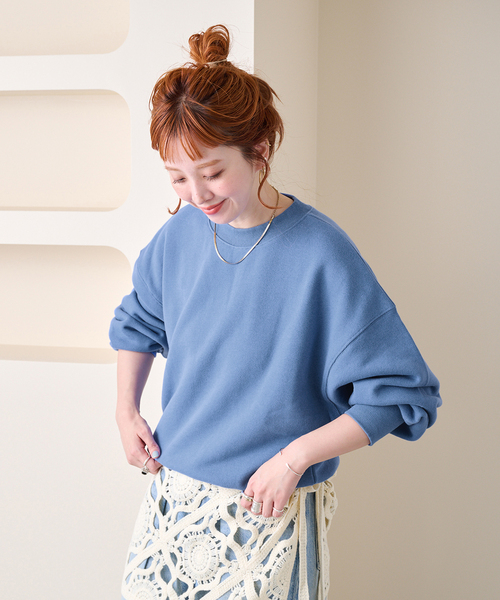 B.C STOCK（ベーセーストック）の「【ZOZO先行販売】ウォッシャブル / Gleamy / グリーミー ビッグスウェット（スウェット・レディース・ネイビー/ブルー/ラベンダー・FREE）」の19枚目の写真