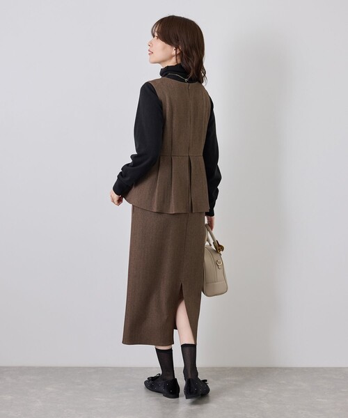 ROPE' PICNIC(ロペピクニック)の「レイヤード風ペプラムジャンパースカート(ジャンパースカート・レディース・ダークブラウン/グレー/ブラック・S/L/M)」の21枚目の写真