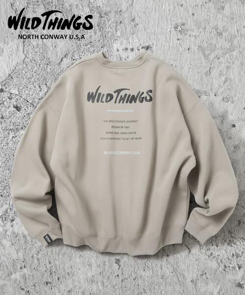 WILD THINGS(ワイルドシングス)の「限定展開 WILD THINGS/ワイルドシングス リフレクタープリント スウェット(スウェット・メンズ・アッシュグレー/ブラック/ネイビー/グレイッシュベージュ・SMALL/MEDIUM/LARGE)」の3枚目の写真