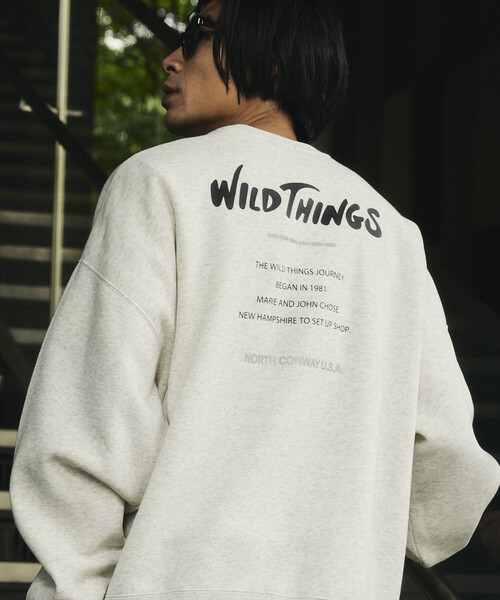 WILD THINGS(ワイルドシングス)の「限定展開 WILD THINGS/ワイルドシングス リフレクタープリント スウェット(スウェット・メンズ・アッシュグレー/ブラック/ネイビー/グレイッシュベージュ・SMALL/MEDIUM/LARGE)」の1枚目の写真
