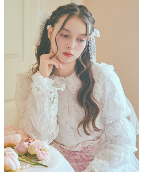mellfy memory(メルフィーメモリー)の「Melty sailor lace blouse(シャツ/ブラウス・レディース・ピンク/ホワイト・FREE)」の2枚目の写真