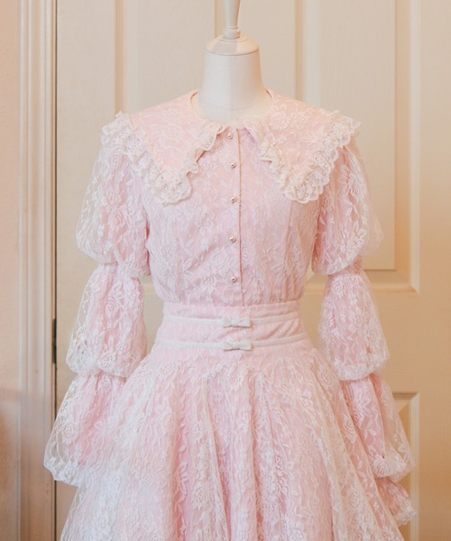 mellfy memory(メルフィーメモリー)の「Melty sailor lace blouse(シャツ/ブラウス・レディース・ピンク/ホワイト・FREE)」の1枚目の写真