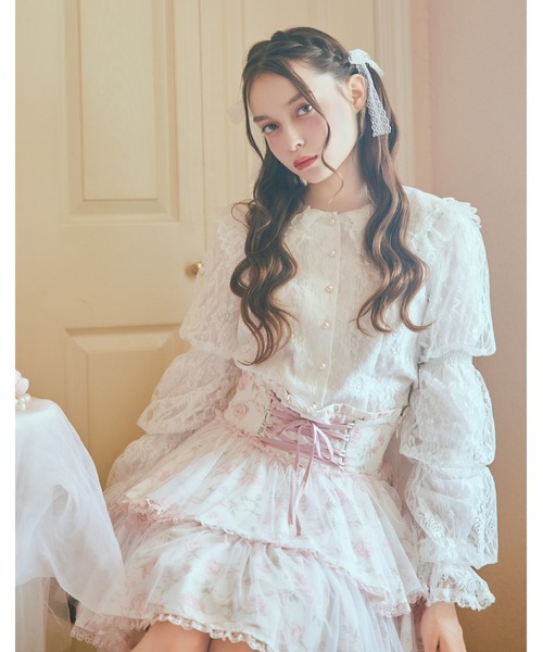 mellfy memory(メルフィーメモリー)の「Melty sailor lace blouse(シャツ/ブラウス・レディース・ピンク/ホワイト・FREE)」の7枚目の写真