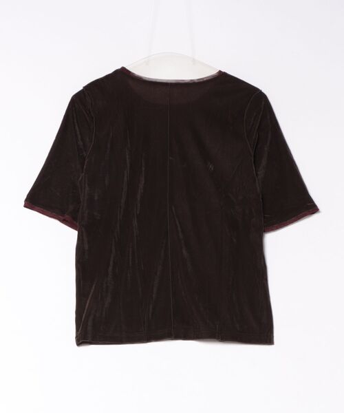 R-ISM（リズム）の「【洗える】シアーベロアカットソー（Tシャツ/カットソー・レディース・グリーン/ワインレッド/ブラウン・4）」の4枚目の写真