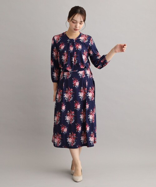 LAURA ASHLEY(ローラアシュレイ)の「【ジャージ素材/洗える/同柄アイテムあり】チスウィック柄スカート(スカート・レディース・ネイビー系・38/40)」の10枚目の写真