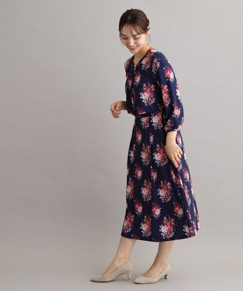 LAURA ASHLEY(ローラアシュレイ)の「【ジャージ素材/洗える/同柄アイテムあり】チスウィック柄スカート(スカート・レディース・ネイビー系・38/40)」の9枚目の写真